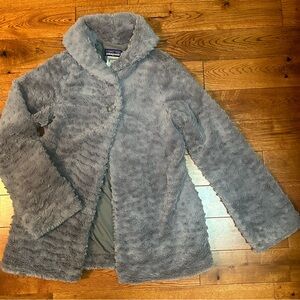 Patagonia Faux Fur Youth Coat Gray Girls L (12)